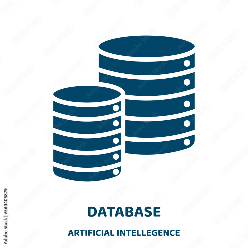 Aufkleber database vector icon from artificial intellegence and future technology collection. network filled f