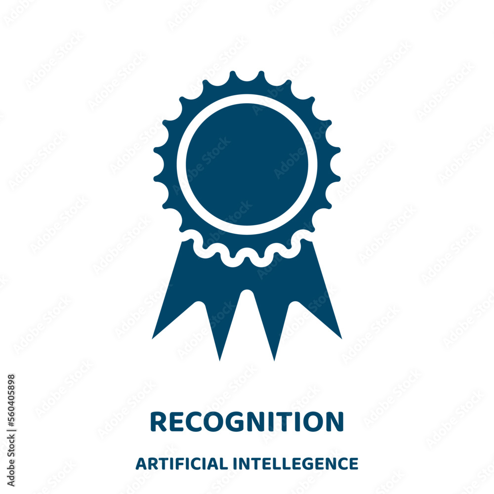 Poster recognition vector icon from artificial intellegence and future technology collection. internet fill
