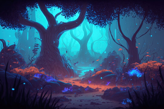 A.I. Generated Alien Forest