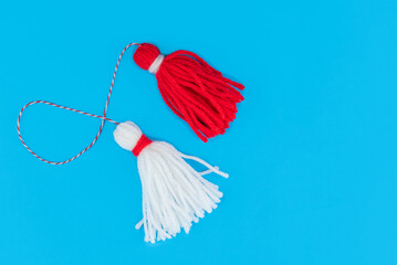 Traditional Martisor - symbol of holiday 1 March, Martenitsa, Baba Marta, beginning of spring and...