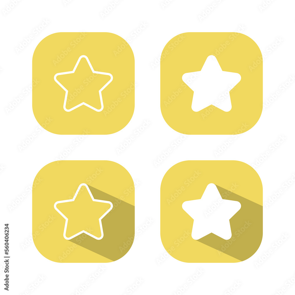 Poster star icon vector with rounded ends isolated on square background