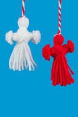 Traditional Martisor - symbol of holiday 1 March, Martenitsa, Baba Marta, beginning of spring and...