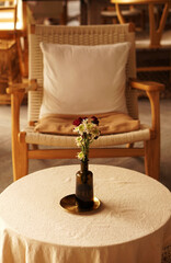 table and chairs in a restaurant