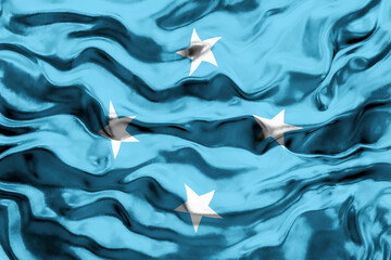 National flag of  Micronesia. Background  with flag of Micronesia.