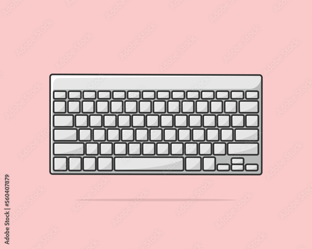Poster cartoonish computer keyboard or keypad on light background vector illustration design