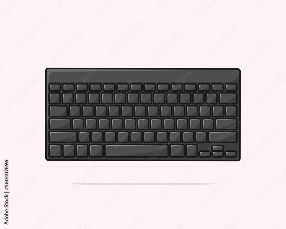 Poster cartoonish computer keyboard or keypad on light background vector illustration design