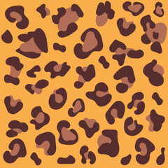 Leopard print. Raster seamless pattern. Animal jaguar skin background with black and brown spots on beige backdrop. Abstract exotic jungle texture. Repeat design for decor, fabric, textile, wallpapers