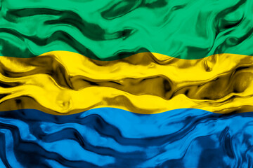 National flag of Gabon. Background  with flag  of Gabon