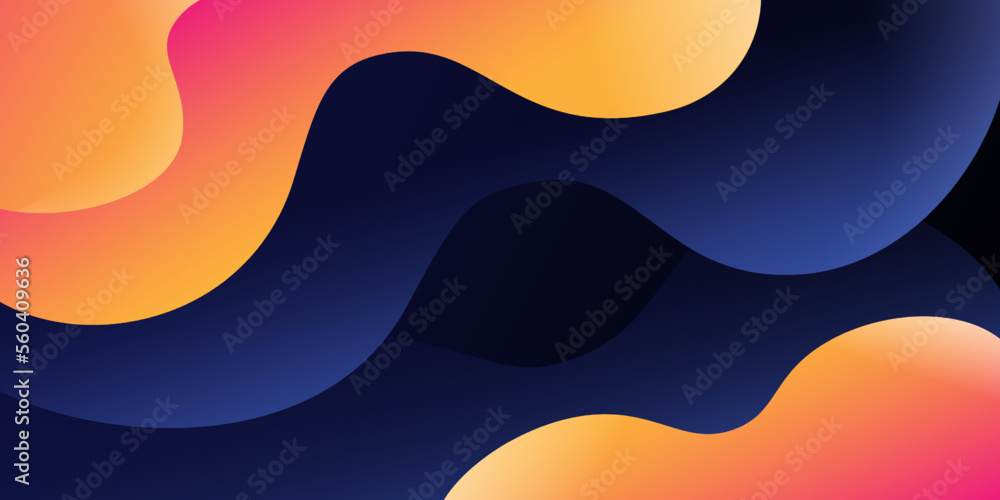 Aufkleber abstract colorful minimal liquid round curving geometric pattern background - template, fluid gradie