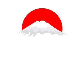 Vector logo design element. Mountain, japan nature