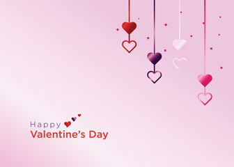 vector of stylish hanging hearts background for valentines day