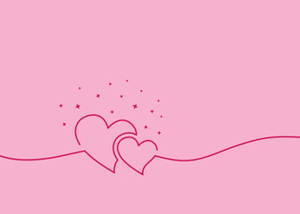 line art hearts background with text space