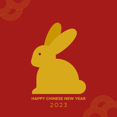 Happy Chinese New Year. Year of the rabbit. 2023. Vector illustration, flat design