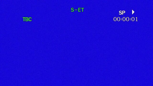 Retro camera video (JVC). Rewind and play with timer and glitch effects. (transparency).