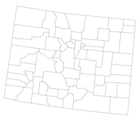 Highly Detailed Colorado Blind Map.