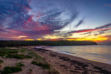 Spectacular sunset in Phillip island, Victoria, Australia