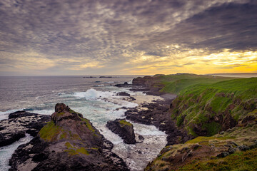 Rugged Phillip island shoreline in Victoria, Australia