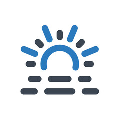 Sunrise icon - vector illustration . Sunrise, Sunset, Sun, Sunny, Weather, Forecast, Climate, Summer, morning, line, outline, icons .