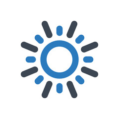Sun icon - vector illustration . Sun, Sunny, Day, Weather, Warm, Energy, Sunshine, Summer, Forecast, shine, line, outline, icons .