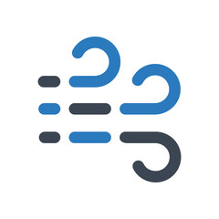 Wind icon - vector illustration . Wind, Windy, Storm, Air, Weather, Forecast, Turbine, Breeze, Blowing, blow, line, outline, icons .