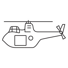 Helicopter line icon. Linear style pictogram.Thin line copter symbol.Outline chopper icon.Simple design.Air transport.Isolated on white background.