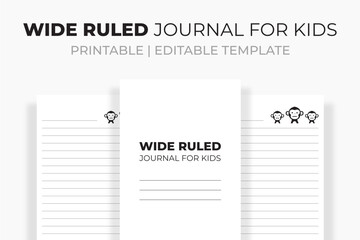 Wide Ruled Journal For Kids