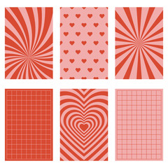 Set of groovy lovely backgrounds for poster, greeting cards, flyers or banners.	