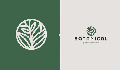 Leaf Plant Flower Monoline Logo. Universal creative premium symbol. Vector sign icon logo template. Vector illustration