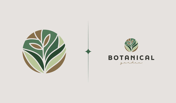 Leaf Plant Flower Monoline Logo. Universal creative premium symbol. Vector sign icon logo template. Vector illustration