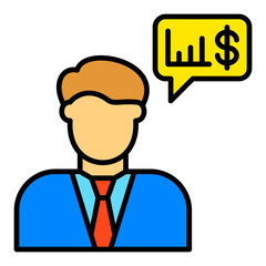 Financial Advisor Filled Line Icon