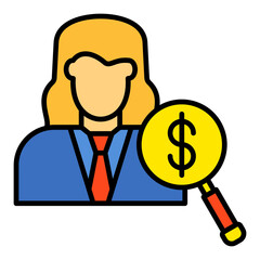 Female Auditor Filled Line Icon