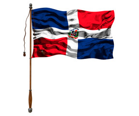 National flag  of Dominican Republic. Background  with flag  of Dominican Republic