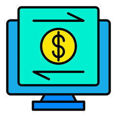 Online Transfer Filled Line Icon