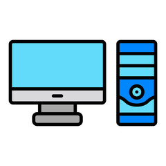 Computer Filled Line Icon