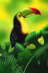 Tropical bird in the jungle