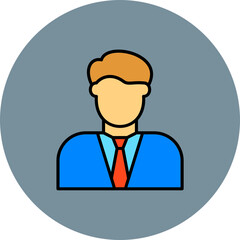 Accountant Multicolor Circle Filled Line Icon