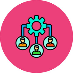 Workflow Multicolor Circle Filled Line Icon