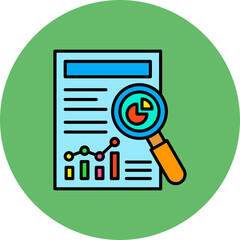 Research Multicolor Circle Filled Line Icon