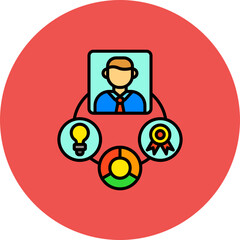 Skills Multicolor Circle Filled Line Icon