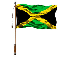 National flag of Jamaica. Background  with flag  of  Jamaica