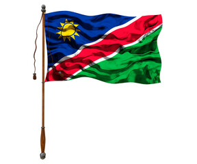 Fototapeta na wymiar National flag of Namibia. Background with flag of Namibia.