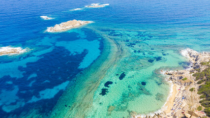 Fototapeta na wymiar Aerial view in Tigania beach in Greece.