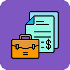 Portfolio Multicolor Round Corner Filled Line Icon