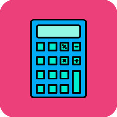 Calculator Multicolor Round Corner Filled Line Icon