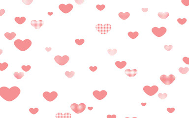 ハートの背景　沢山のハート　ピンク系