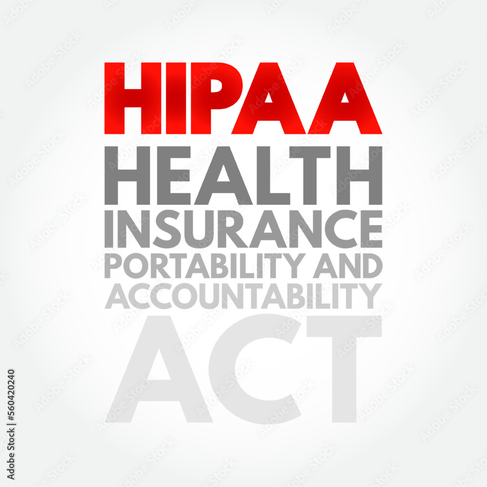 Wall mural HIPAA - Health Insurance Portability and Accountability Act acronym, concept background