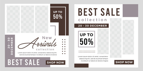 Naklejka premium Fashion social media post template