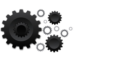 Digital technology gear icon concept isolated on white background. Vector illustration. Illustration hi-tech, engineering, digital telecoms concept.