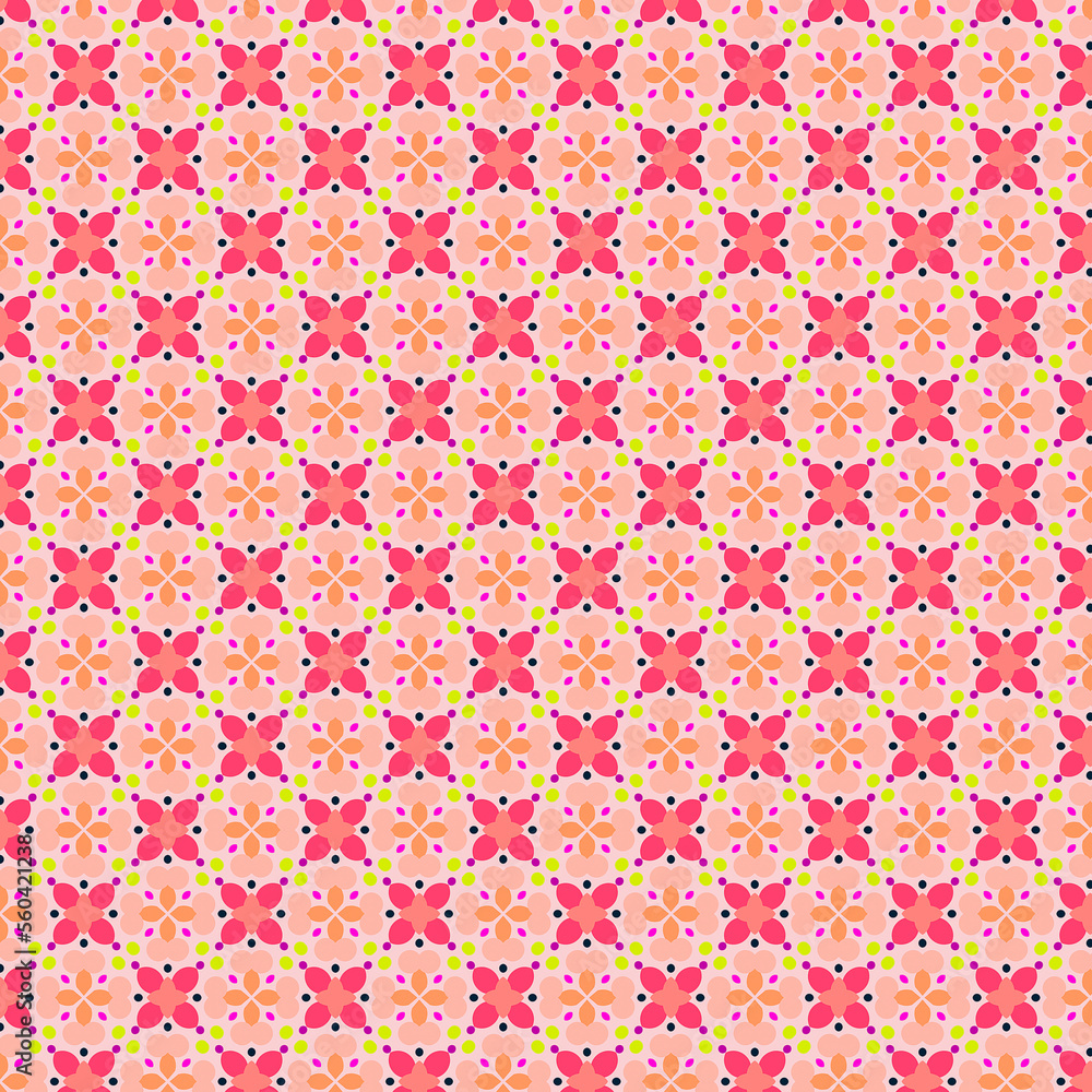 Fototapete Digital computer graphics seamless pattern. Texture design for fabric, wallpaper, background.