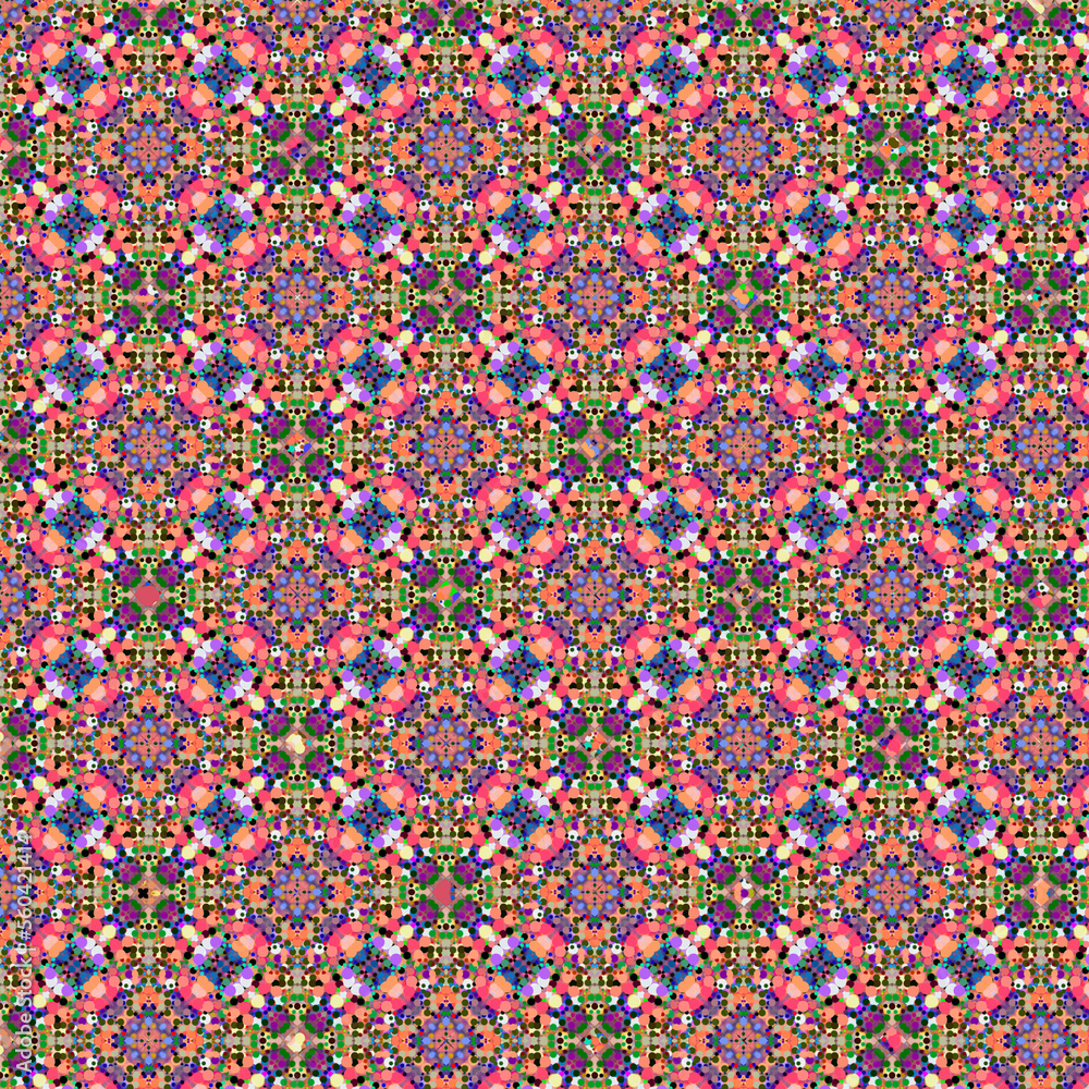Fototapete Digital computer graphics seamless pattern. Texture design for fabric, wallpaper, background.